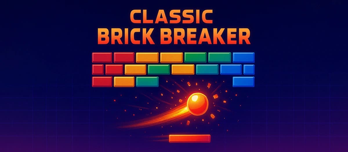 Classic brick breaker (Breakout Game) game banner